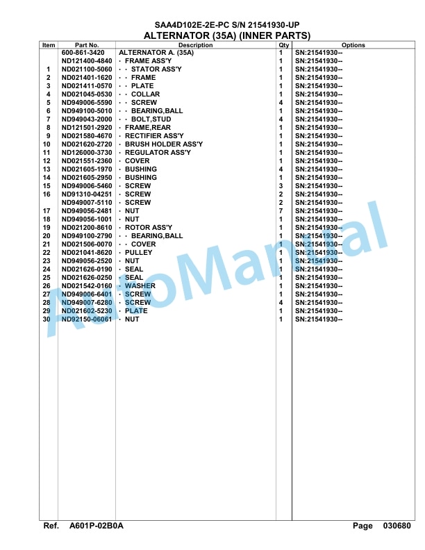 Komatsu SAA4D102E-2E-PC Engine Parts Manual 5 Komatsu SAA4D102E-2E-PC Engine Parts Manual-5