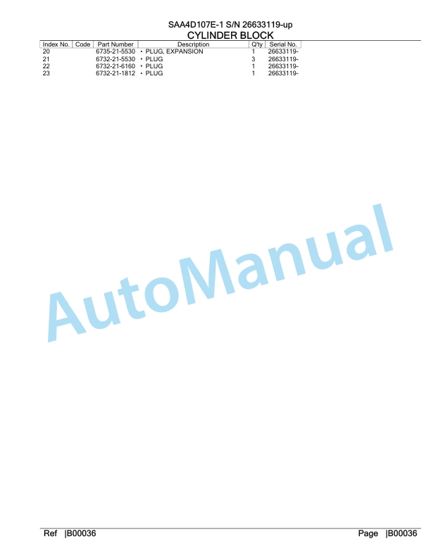 Komatsu SAA4D107E-1 Engine Parts Manual 3 Komatsu SAA4D107E-1 Engine Parts Manual-3