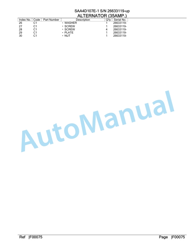 Komatsu SAA4D107E-1 Engine Parts Manual 5 Komatsu SAA4D107E-1 Engine Parts Manual-5