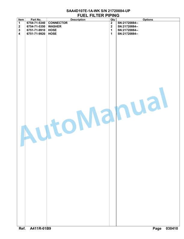 Komatsu SAA4D107E-1A-WK Engine Parts Manual 4 Komatsu SAA4D107E-1A-WK Engine Parts Manual-4