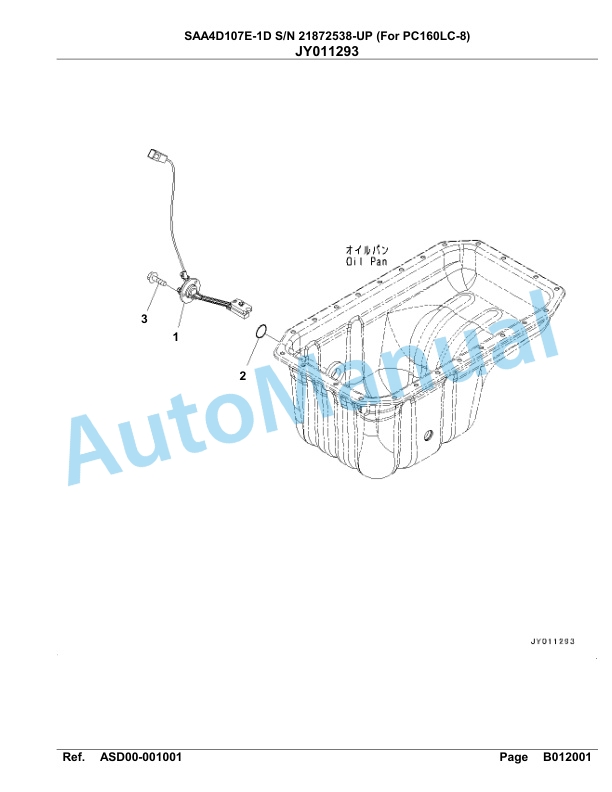 Komatsu SAA4D107E-1D Engine Parts Manual 21872538 Up For 160LC-8-3