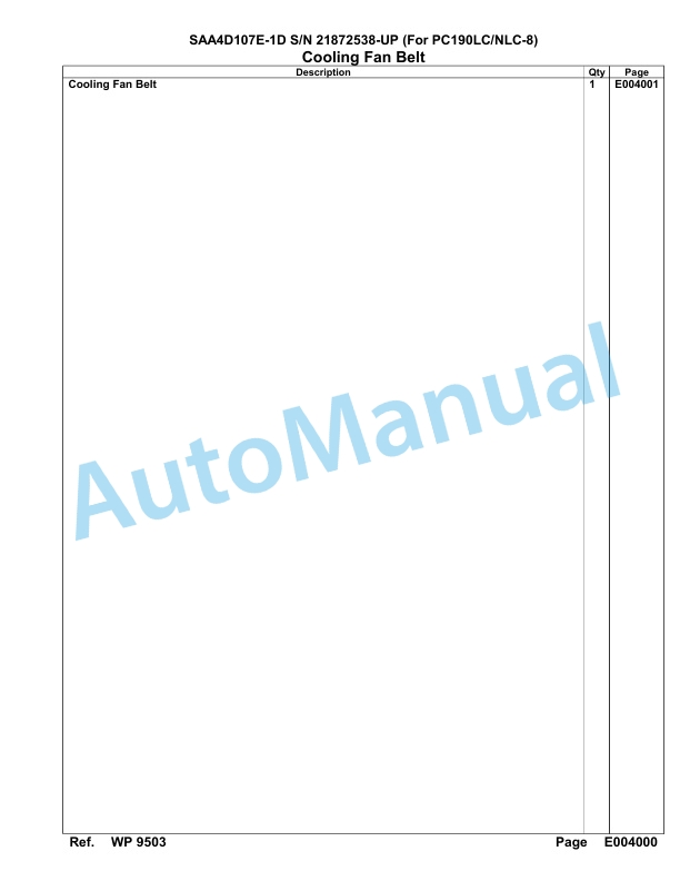 Komatsu SAA4D107E-1D Engine Parts Manual 21872538 Up For PC190LC 190NLC-8 5 Komatsu SAA4D107E-1D Engine Parts Manual 21872538 Up For PC190LC 190NLC-8-5