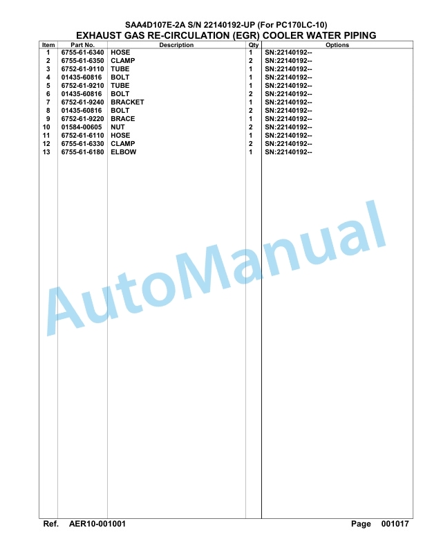 Komatsu SAA4D107E-2A Engine For PC170LC-10 Parts Manual 2 Komatsu SAA4D107E-2A Engine For PC170LC-10 Parts Manual-2