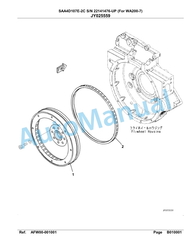 Komatsu SAA4D107E-2C Engine Parts Manual 22141476 Up For WA200-7 3 Komatsu SAA4D107E-2C Engine Parts Manual 22141476 Up For WA200-7-3