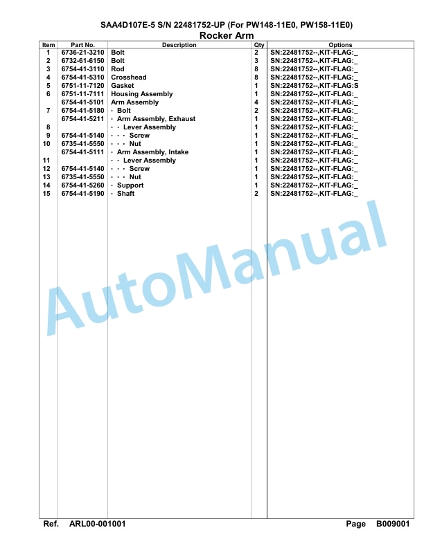 Komatsu SAA4D107E-5 Engine Parts Manual 22481752 Up For PW148 158-11E0 3 Komatsu SAA4D107E-5 Engine Parts Manual 22481752 Up For PW148 158-11E0-3