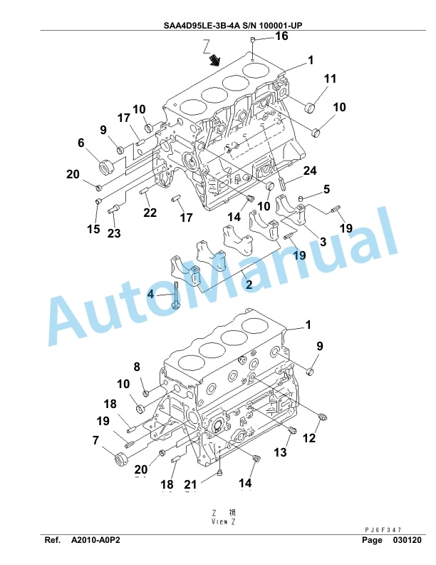 Komatsu SAA4D95LE-3B-4A Engine Parts Manual 2 Komatsu SAA4D95LE-3B-4A Engine Parts Manual-2
