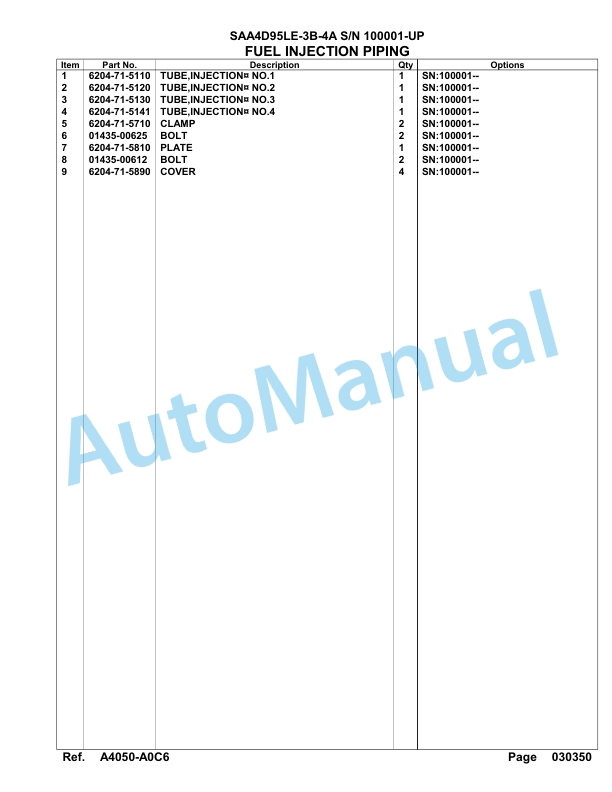 Komatsu SAA4D95LE-3B-4A Engine Parts Manual 4 Komatsu SAA4D95LE-3B-4A Engine Parts Manual-4
