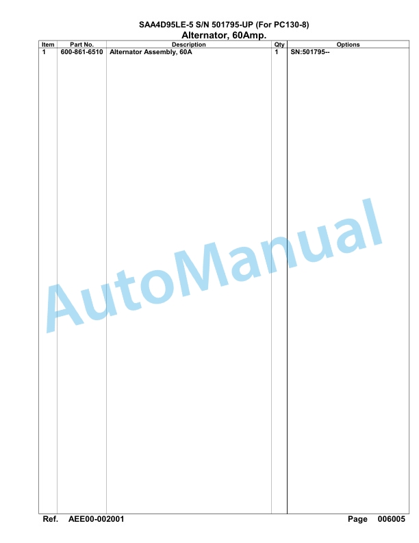 Komatsu SAA4D95LE-5 Engine Parts Manual 5 Komatsu SAA4D95LE-5 Engine Parts Manual-5