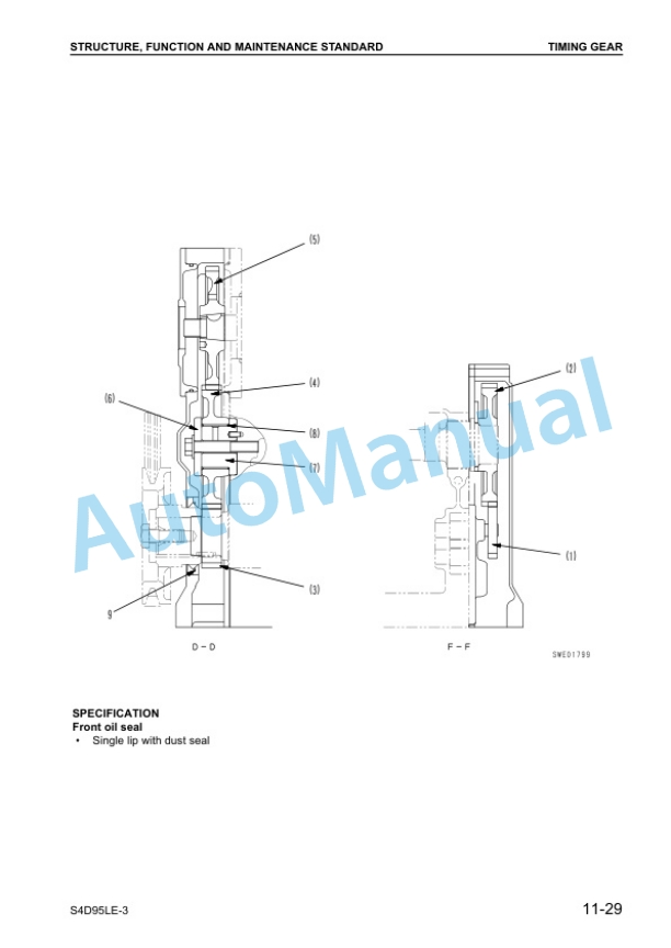 Komatsu SAA4D95LE-5, S4D95LE-3 Diesel Engine Shop Manual 4D95LE-BE4 5 Komatsu SAA4D95LE-5, S4D95LE-3 Diesel Engine Shop Manual 4D95LE-BE4 - Image 5