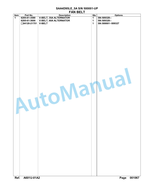 Komatsu SAA4D95LE-5A Engine Parts Manual 5 Komatsu SAA4D95LE-5A Engine Parts Manual-5