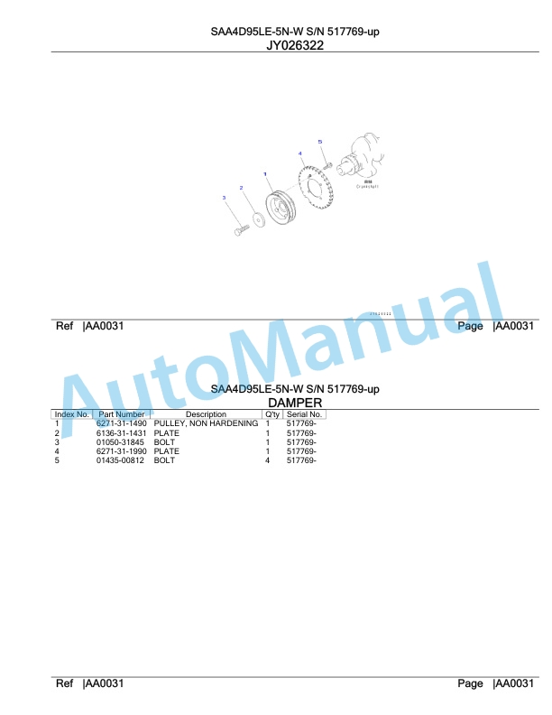 Komatsu SAA4D95LE-5N-W Engine Parts Manual 3 Komatsu SAA4D95LE-5N-W Engine Parts Manual-3