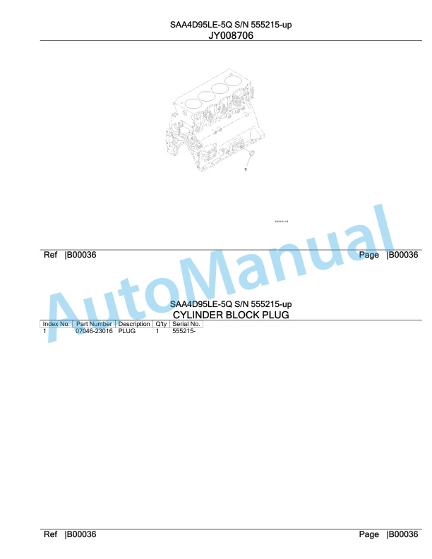 Komatsu SAA4D95LE-5Q Engine Parts Manual 3 Komatsu SAA4D95LE-5Q Engine Parts Manual-3