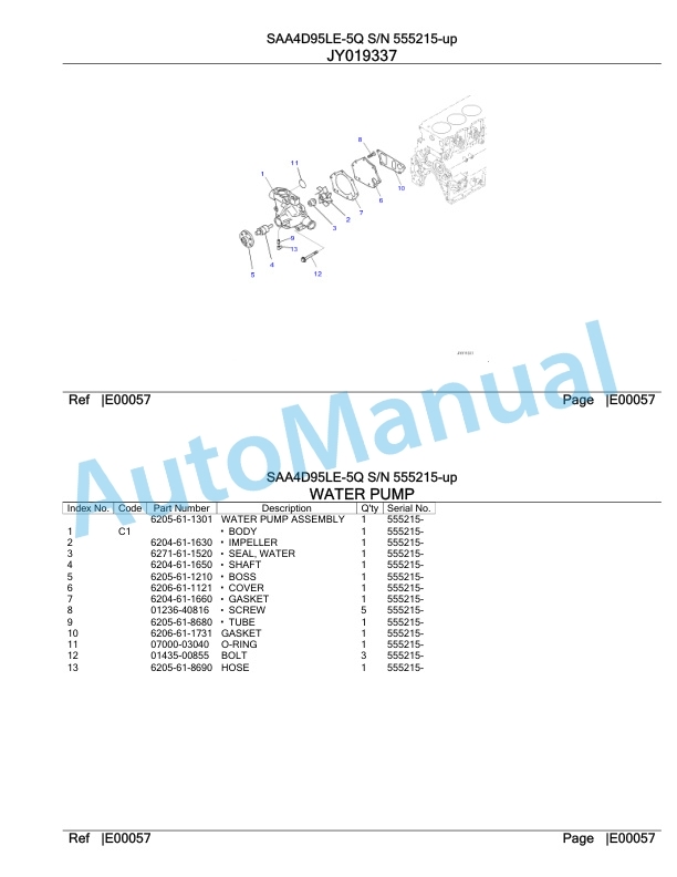 Komatsu SAA4D95LE-5Q Engine Parts Manual 4 Komatsu SAA4D95LE-5Q Engine Parts Manual-4