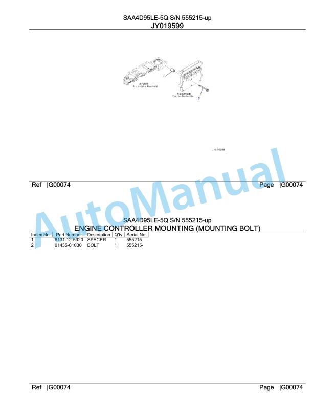 Komatsu SAA4D95LE-5Q Engine Parts Manual 5 Komatsu SAA4D95LE-5Q Engine Parts Manual-5