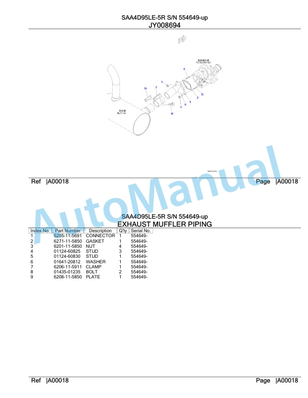 Komatsu SAA4D95LE-5R Engine Parts Manual 2 Komatsu SAA4D95LE-5R Engine Parts Manual-2