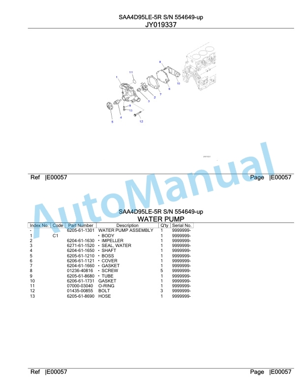 Komatsu SAA4D95LE-5R Engine Parts Manual 4 Komatsu SAA4D95LE-5R Engine Parts Manual-4