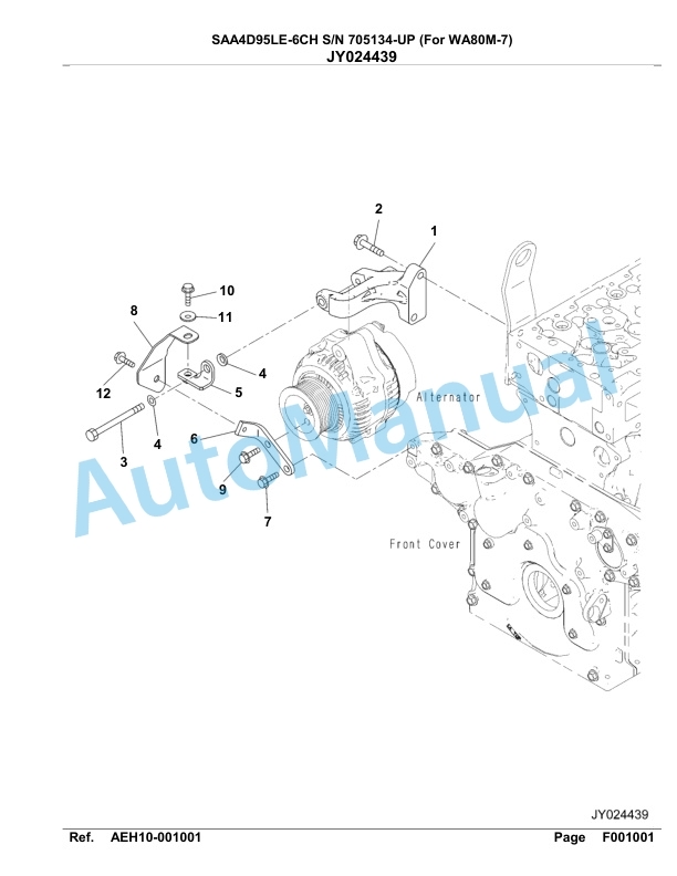 Komatsu SAA4D95LE-6CH Engine Parts Manual 705134 Up Foe WA80M-7-5