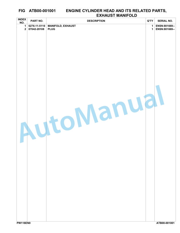 Komatsu SAA4D95LE-7A Engine Parts Manual 5 Komatsu SAA4D95LE-7A Engine Parts Manual-5