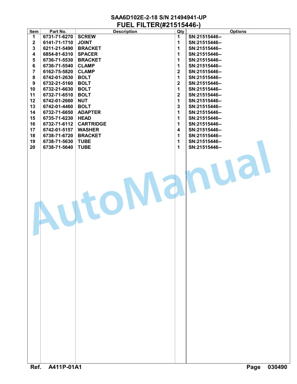 Komatsu SAA6D102E-2-18 Engine Parts Manual 5 Komatsu SAA6D102E-2-18 Engine Parts Manual-5