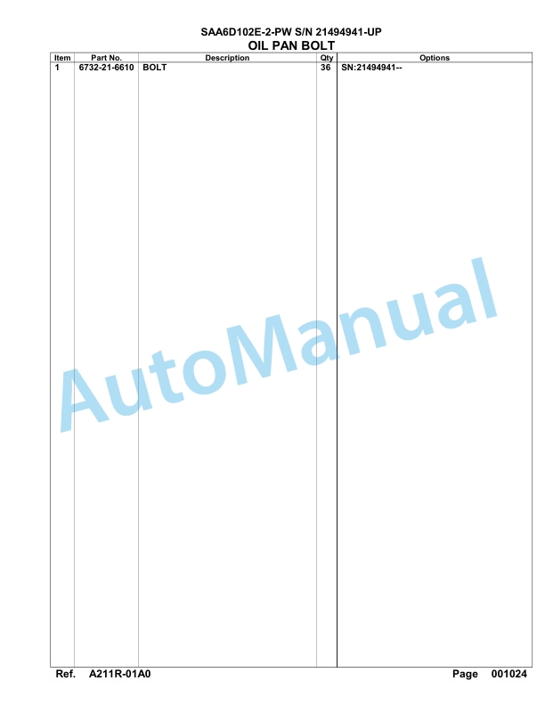 Komatsu SAA6D102E-2-PW Engine Parts Manual 3 Komatsu SAA6D102E-2-PW Engine Parts Manual-3