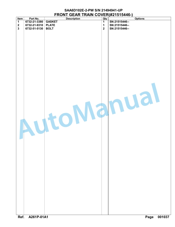 Komatsu SAA6D102E-2-PW Engine Parts Manual 4 Komatsu SAA6D102E-2-PW Engine Parts Manual-4
