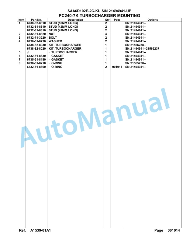 Komatsu SAA6D102E-2C-KU Engine Parts Manual 2 Komatsu SAA6D102E-2C-KU Engine Parts Manual-2