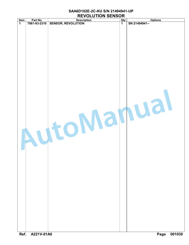 Komatsu SAA6D102E-2C-KU Engine Parts Manual 3 Komatsu SAA6D102E-2C-KU Engine Parts Manual-3