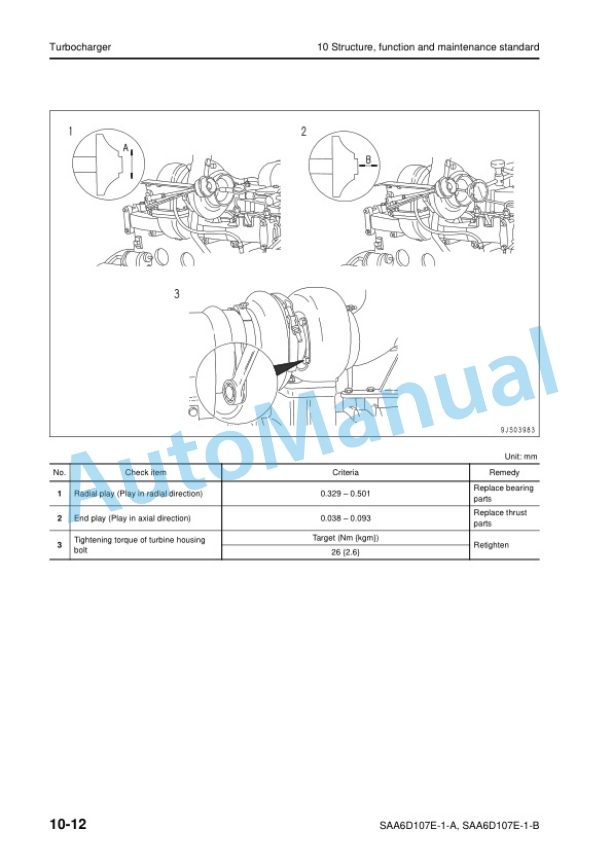 Alternative view of Komatsu SAA6D107E-1-A, SAA6D107E-1-B Engine Shop Manual SEN06615-01