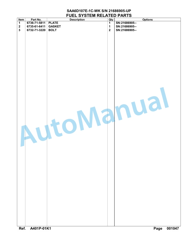 Komatsu SAA6D107E-1C-WK Engine Parts Manual 4 Komatsu SAA6D107E-1C-WK Engine Parts Manual-4