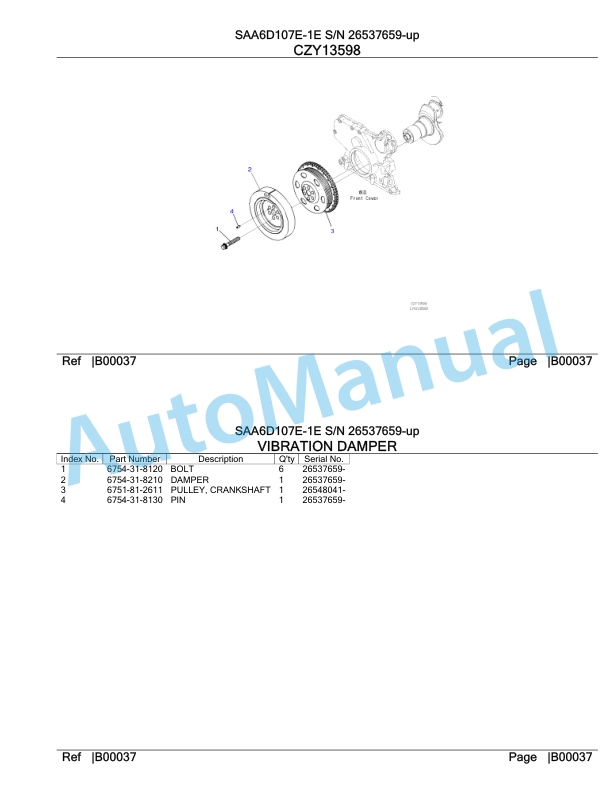 Komatsu SAA6D107E-1E Engine Parts Manual 26537659 Up 3 Komatsu SAA6D107E-1E Engine Parts Manual 26537659 Up-3
