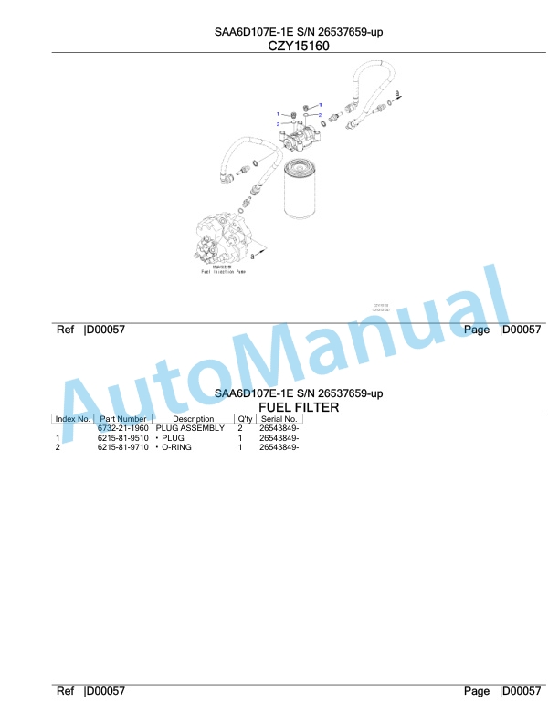 Komatsu SAA6D107E-1E Engine Parts Manual 26537659 Up 4 Komatsu SAA6D107E-1E Engine Parts Manual 26537659 Up-4