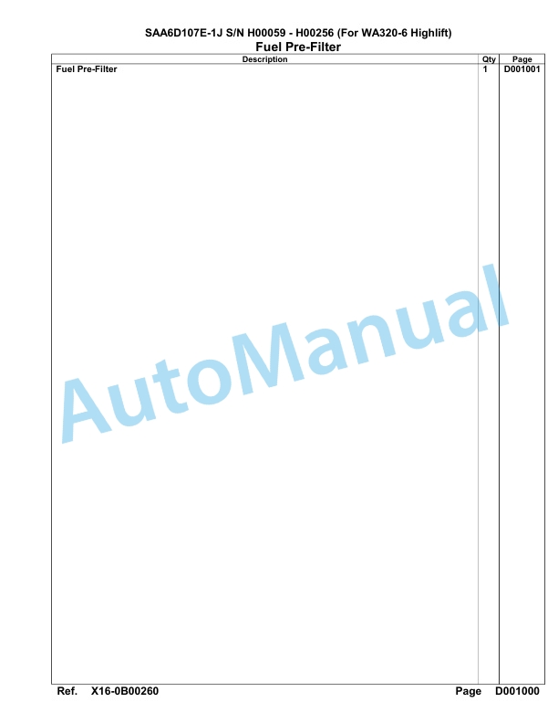 Komatsu SAA6D107E-1J Engine Parts Manual H00059 - H00256 (For WA320-6 Highlift) 4 Komatsu SAA6D107E-1J Engine Parts Manual H00059 - H00256 (For WA320-6 Highlift)-4