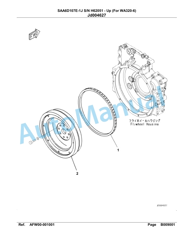 Komatsu SAA6D107E-1J Engine Parts Manual H62051 - Up (For WA320-6) 3 Komatsu SAA6D107E-1J Engine Parts Manual H62051 - Up (For WA320-6)-3
