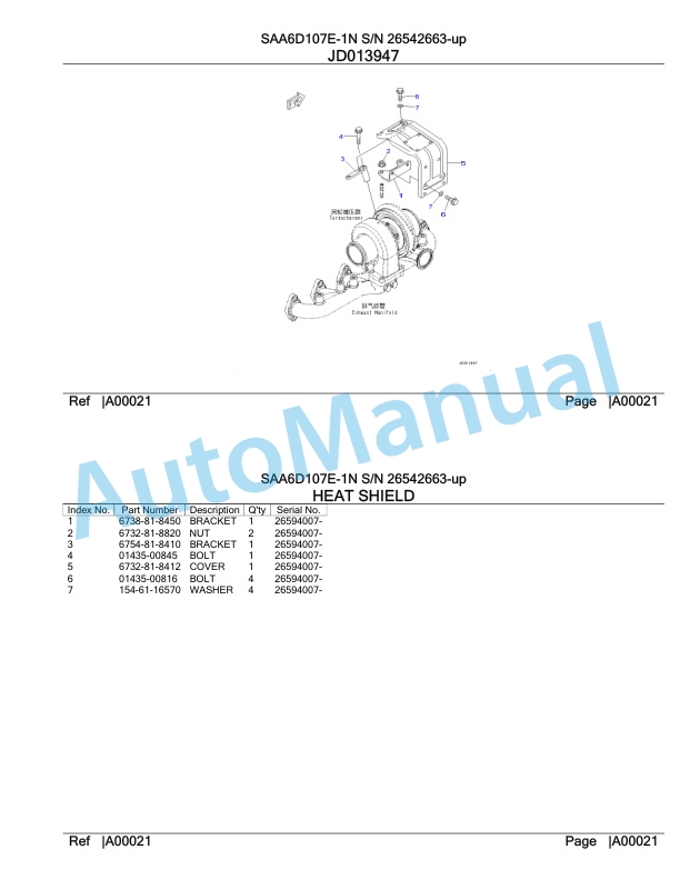 Komatsu SAA6D107E-1N Parts Manual 26542663-up 2 Komatsu SAA6D107E-1N Parts Manual 26542663-up-2