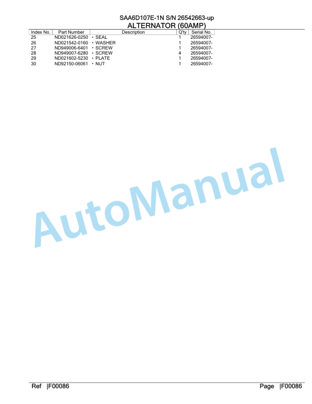 Komatsu SAA6D107E-1N Parts Manual 26542663-up 5 Komatsu SAA6D107E-1N Parts Manual 26542663-up-5