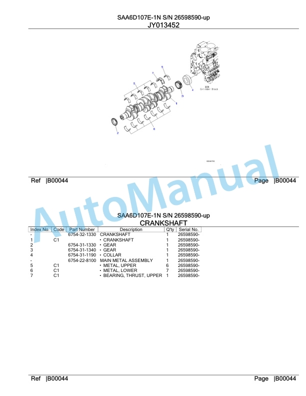 Komatsu SAA6D107E-1N Parts Manual 26598590-up 3 Komatsu SAA6D107E-1N Parts Manual 26598590-up-3