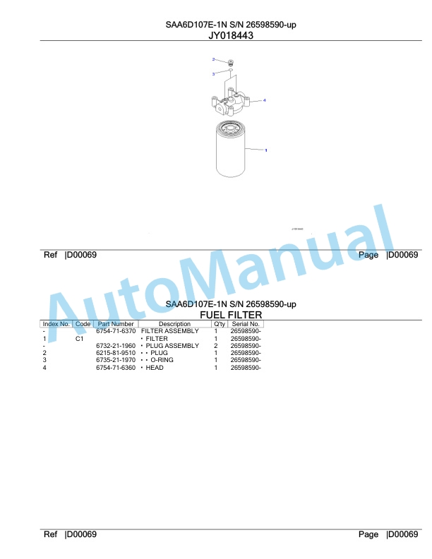 Komatsu SAA6D107E-1N Parts Manual 26598590-up 4 Komatsu SAA6D107E-1N Parts Manual 26598590-up-4