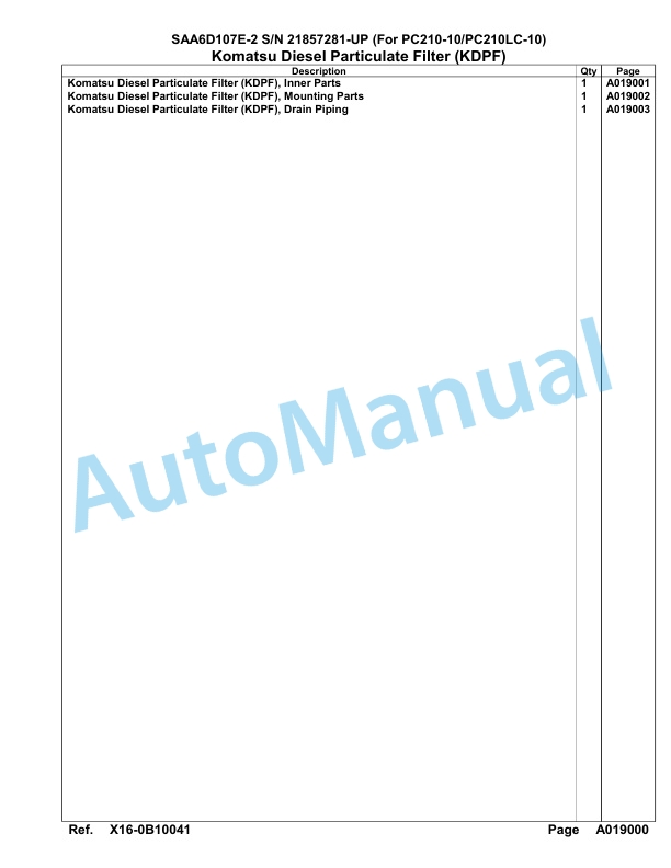 Komatsu SAA6D107E-2 Parts Manual 21857281-UP 2 Komatsu SAA6D107E-2 Parts Manual 21857281-UP-2