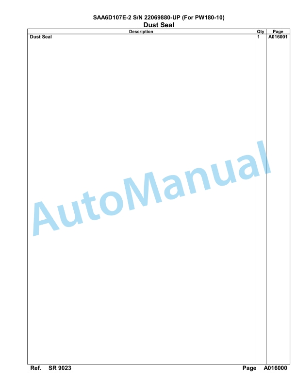 Komatsu SAA6D107E-2 Parts Manual 22069880-UP 2 Komatsu SAA6D107E-2 Parts Manual 22069880-UP-2