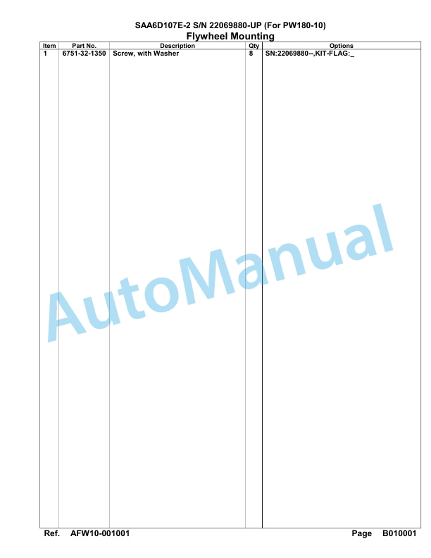Komatsu SAA6D107E-2 Parts Manual 22069880-UP 3 Komatsu SAA6D107E-2 Parts Manual 22069880-UP-3