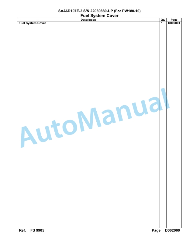 Komatsu SAA6D107E-2 Parts Manual 22069880-UP 4 Komatsu SAA6D107E-2 Parts Manual 22069880-UP-4