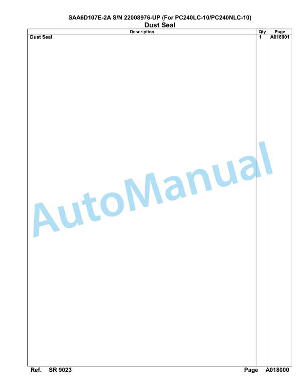 Komatsu SAA6D107E-2A Parts Manual 22008976-UP 2 Komatsu SAA6D107E-2A Parts Manual 22008976-UP-2