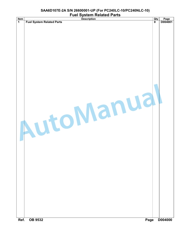 Komatsu SAA6D107E-2A Parts Manual 26600001-UP 4 Komatsu SAA6D107E-2A Parts Manual 26600001-UP-4