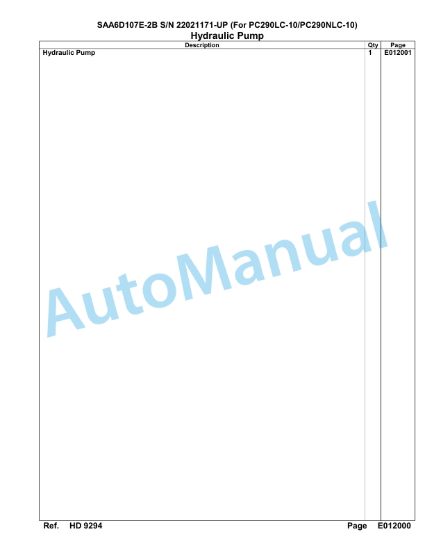 Komatsu SAA6D107E-2B Parts Manual 22021171-UP 5 Komatsu SAA6D107E-2B Parts Manual 22021171-UP-5