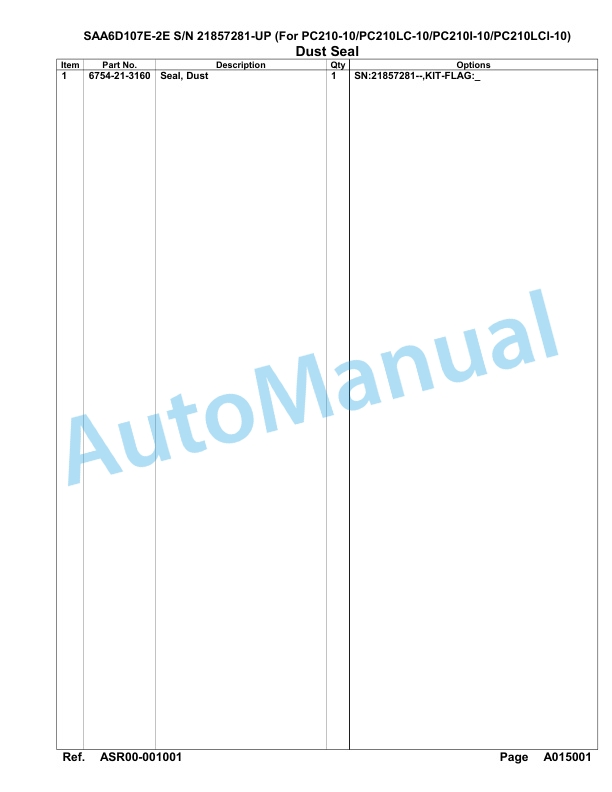 Komatsu SAA6D107E-2E Parts Manual 21857281-UP 2 Komatsu SAA6D107E-2E Parts Manual 21857281-UP-2