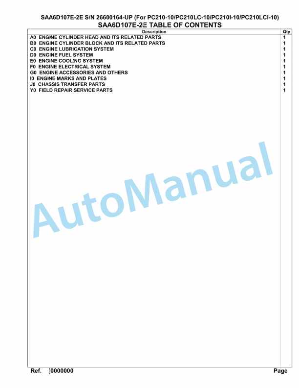 Komatsu SAA6D107E-2E Parts Manual 26600164-UP 1 Komatsu SAA6D107E-2E Parts Manual 26600164-UP