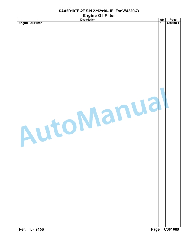 Komatsu SAA6D107E-2F Parts Manual 2212910-UP-4