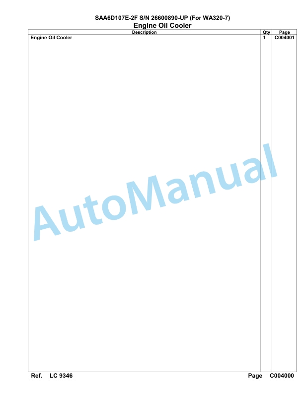 Komatsu SAA6D107E-2F Parts Manual 26600890-UP 4 Komatsu SAA6D107E-2F Parts Manual 26600890-UP-4