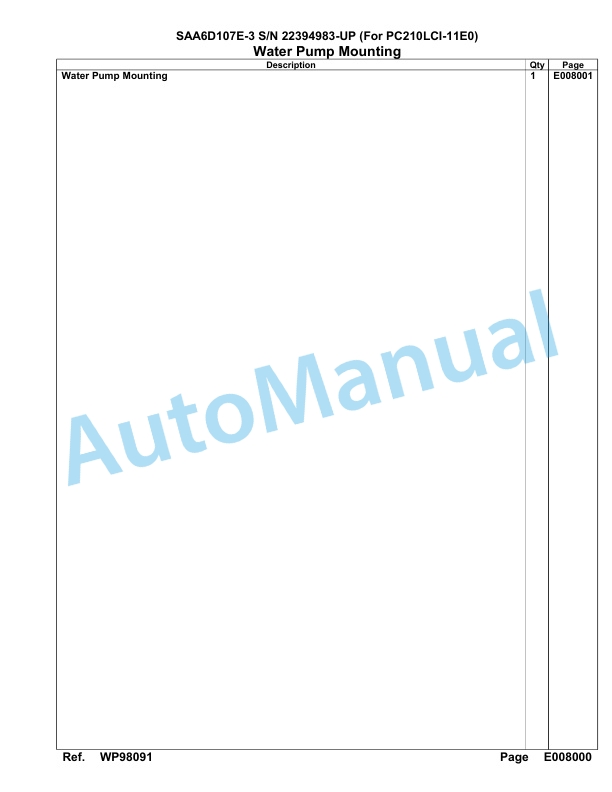 Komatsu SAA6D107E-3 Parts Manual 22394983-UP 5 Komatsu SAA6D107E-3 Parts Manual 22394983-UP-5