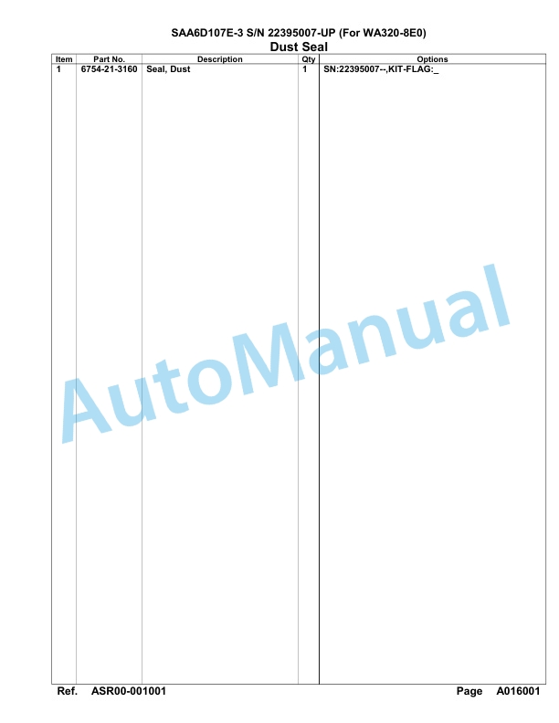 Komatsu SAA6D107E-3 Parts Manual 22395007-UP 2 Komatsu SAA6D107E-3 Parts Manual 22395007-UP-2